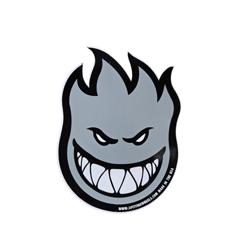 4.5″ x 6″ Vintage Spitfire Wheels Big Head Sticker – LIGHT GREY