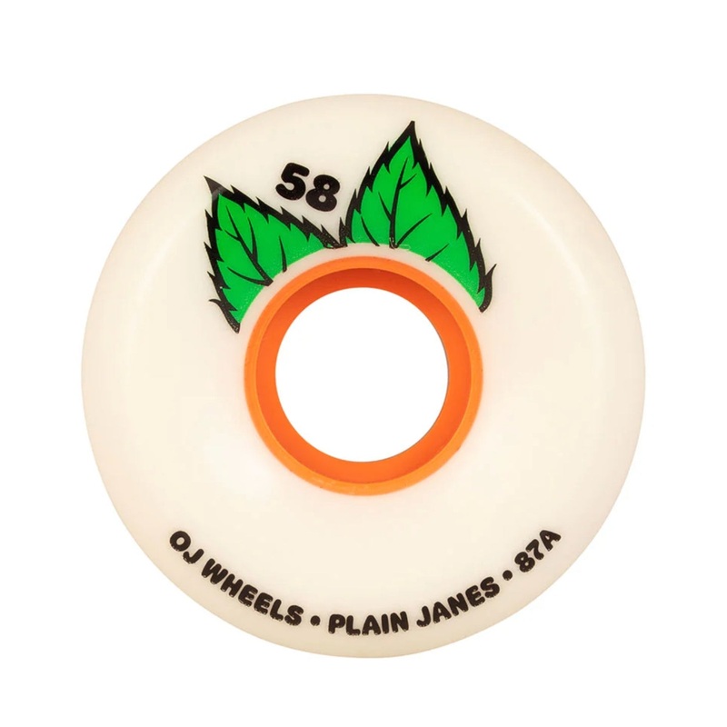 58mm OJ Plain Jane Key Frames Skateboard wheels Med soft 87a – WHITE