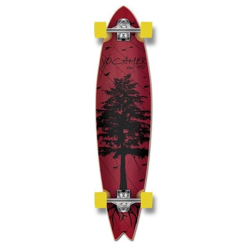 Fishtail Longboard 40 inch Pines Red from Punked – Complete Complete