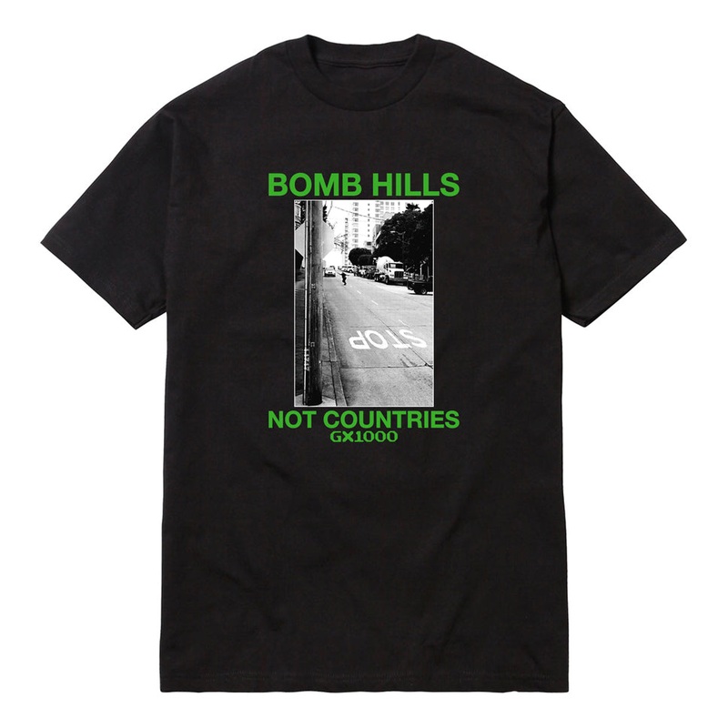 GX1000 Bomb Hills Not Countries Black Green T Shirt Black Small