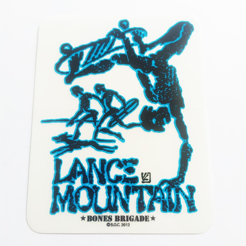 Powell Peralta, Lance Mountain “Future Primitive” Skateboard Sticker in Blue. 11.5cm x 9cm approx