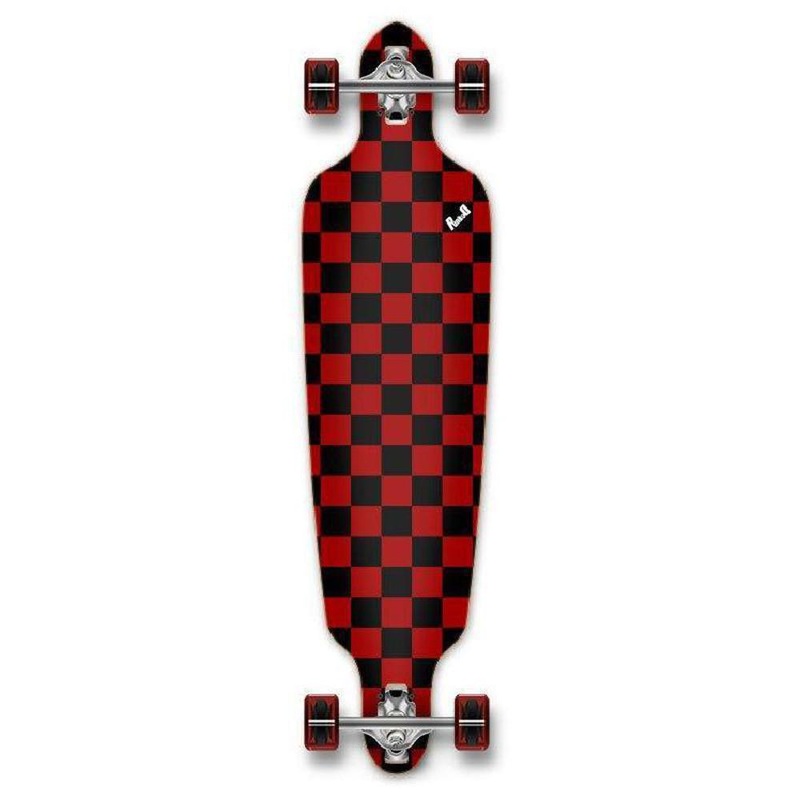 Punked Checkered Red Drop Through 41″ Longboard Complete
