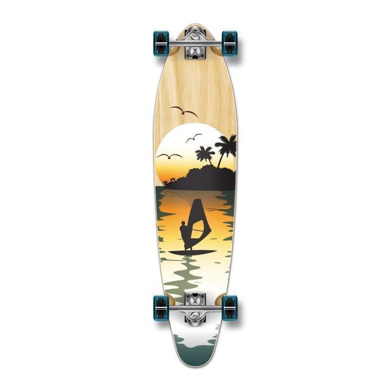 Punked Surfer Sunset Beach Natural Kicktail 40 inches Longboard Complete