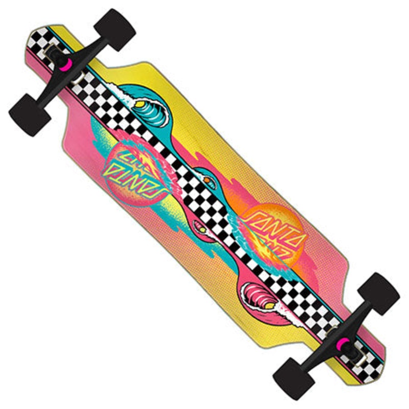 Santa Cruz Sundown Stripes Drop Thru Longboard Complete Skateboard Multi 9 x 36 WB:26.75