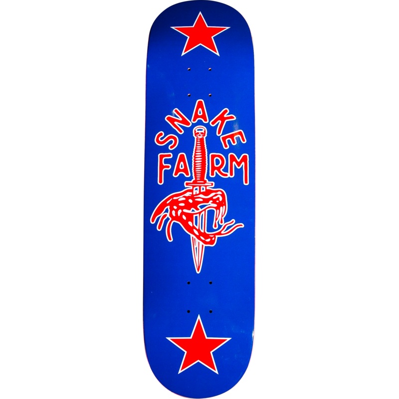Snake Farm Skateboards Boom Stick Red / White / Blue Skateboard Deck – 8.25