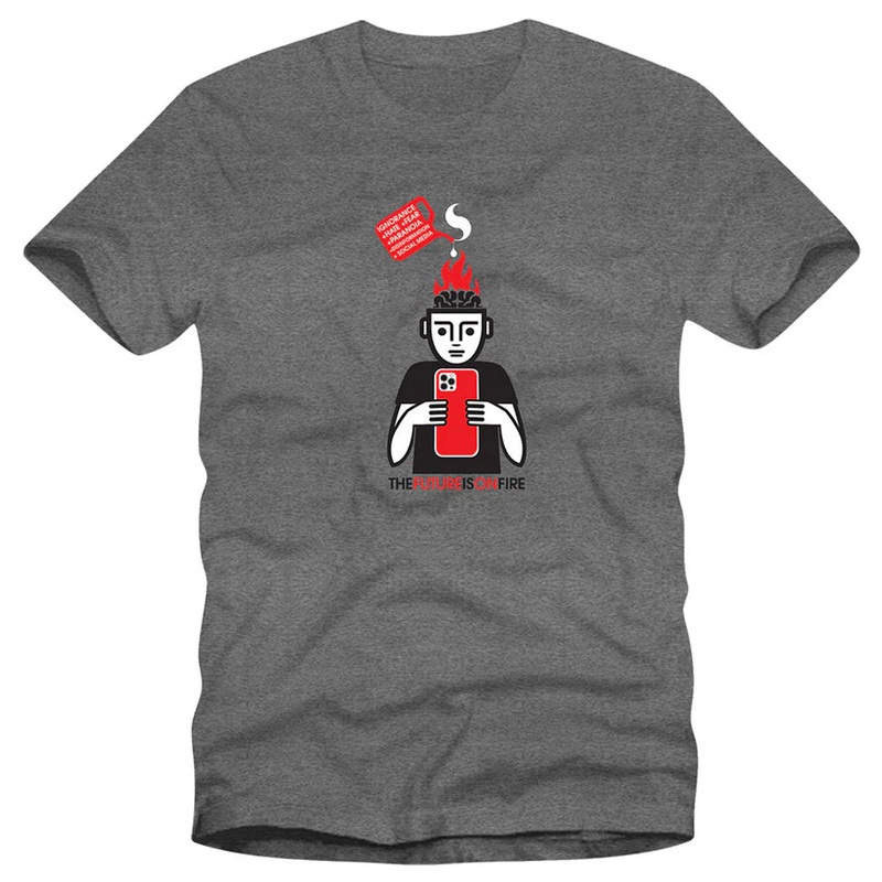 Strangelove The Future Is on Fire T Shirt Graphite Heather Medium
