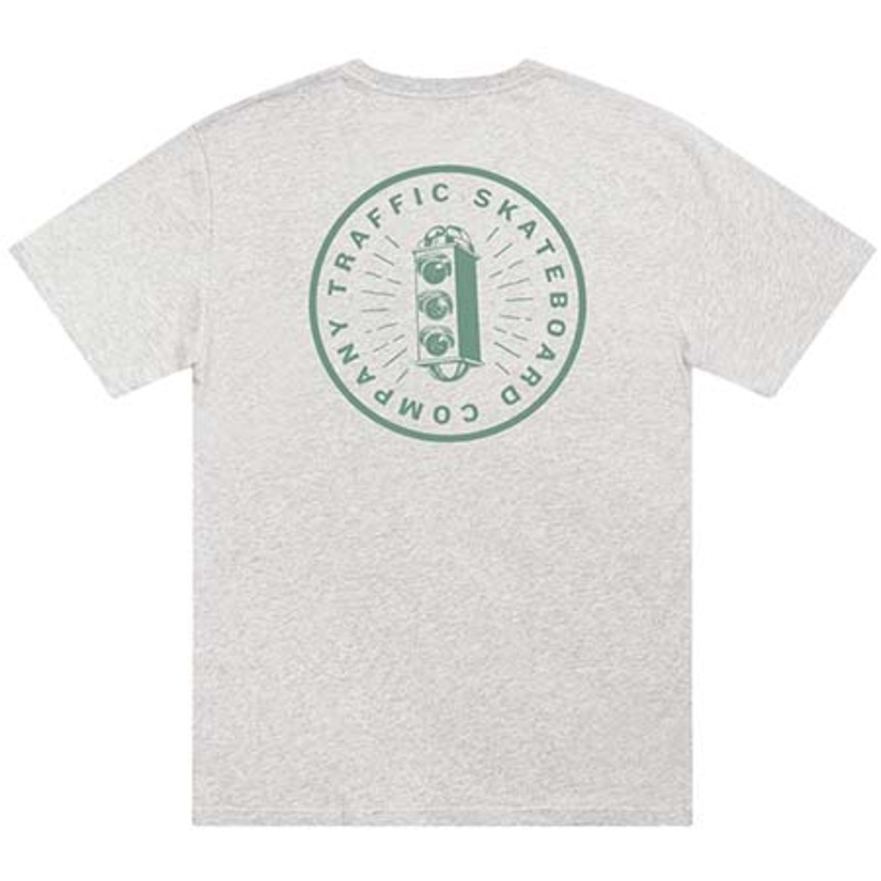 Traffic Skateboards Burst Logo T Shirt Ash Medium
