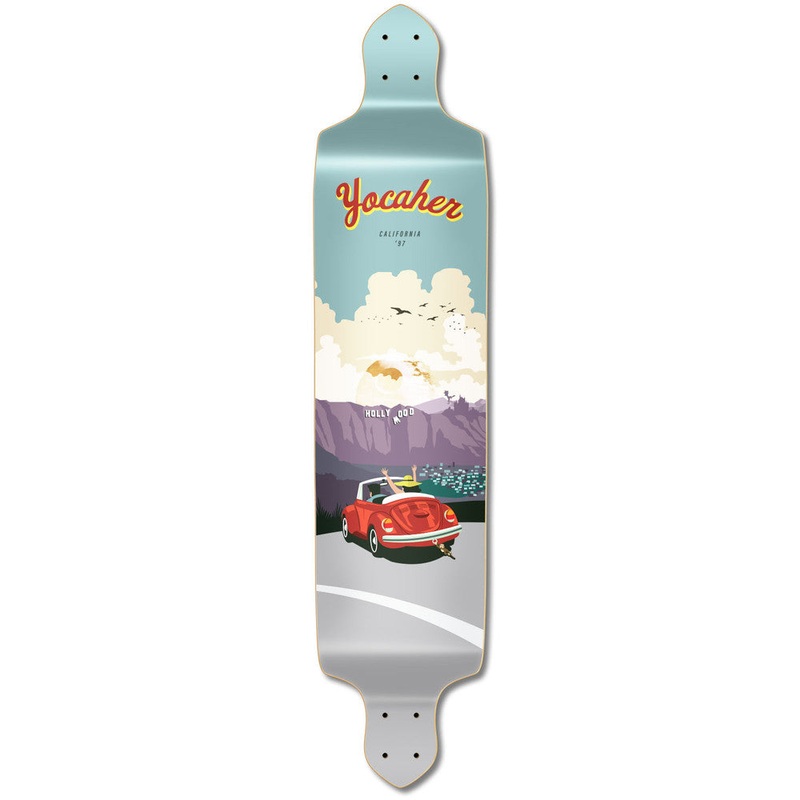 Yocaher VW Beetle Red 41.25″ Drop Down Longboard Deck