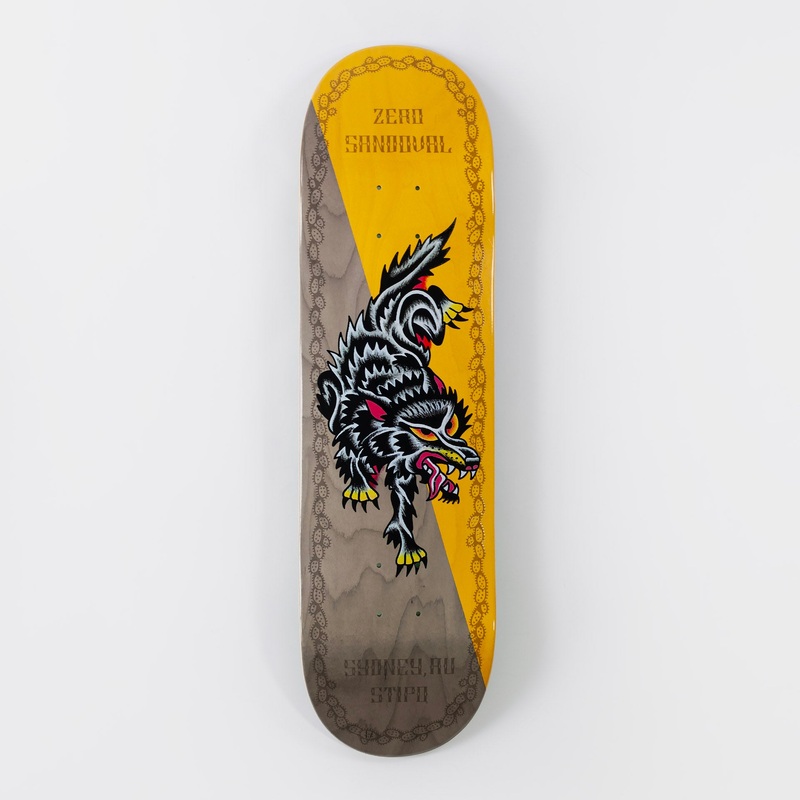 Zero x Nik Stipo 8.375″ Tommy Sandoval Skateboard Deck – Yellow 8.375″