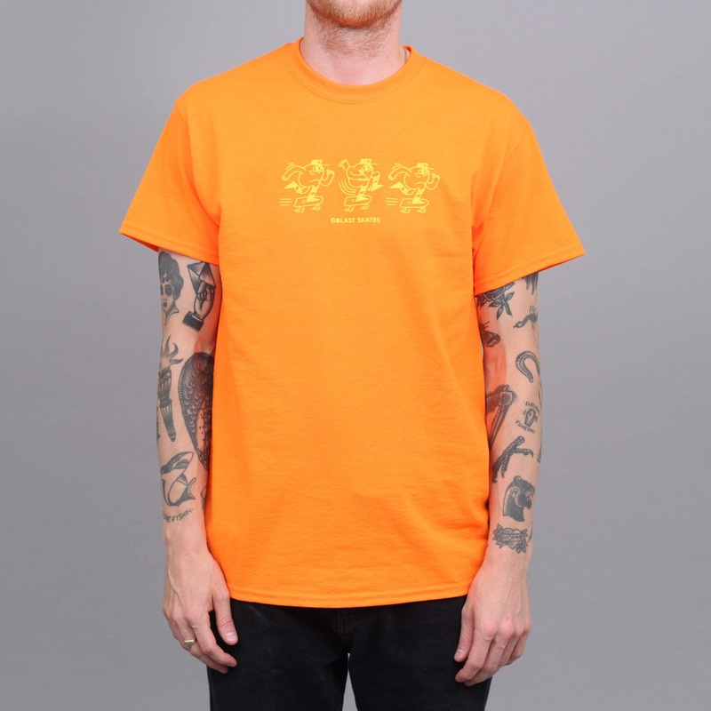 Blast Skates Mascot Doodle T-Shirt Fluro Orange Small
