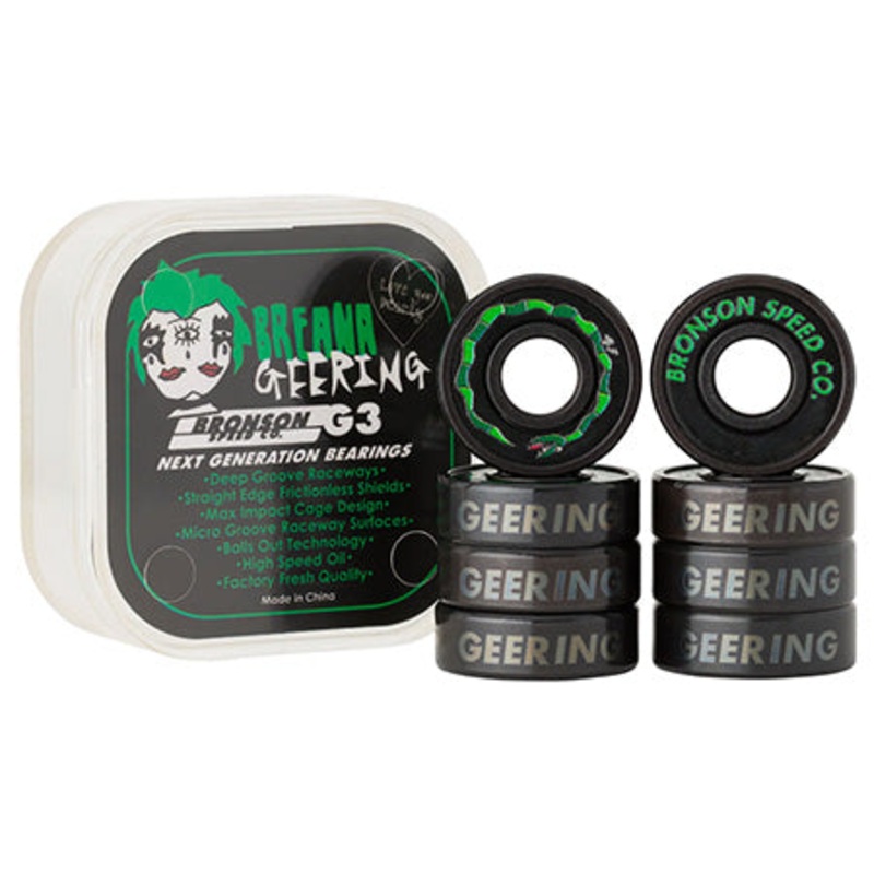 Bronson Speed Co. Breana Geering Pro G3 Bearings Black/ Green One size fits all
