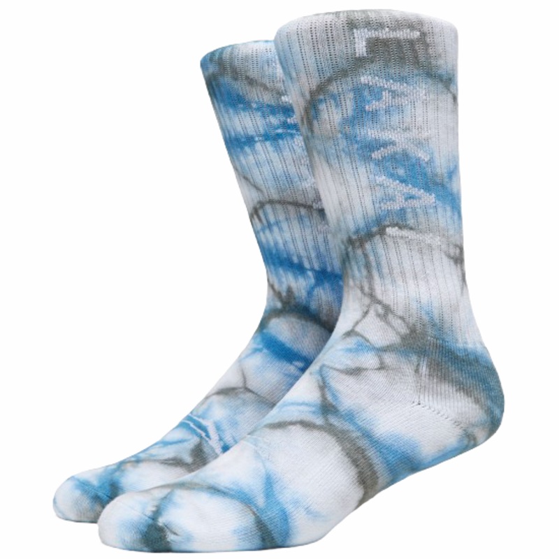 Lakai Simple Crew Socks – Navy Tie Dye OS