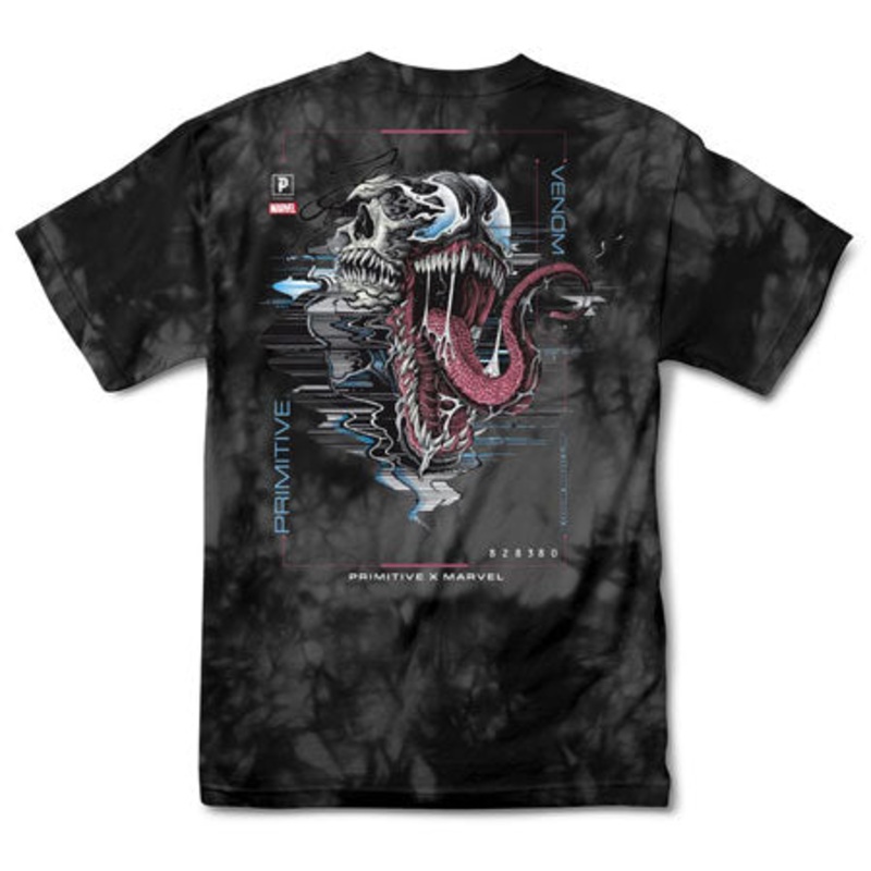 Primitive Skateboarding Primitive x Marvel Venom Washed T Shirt Black Small