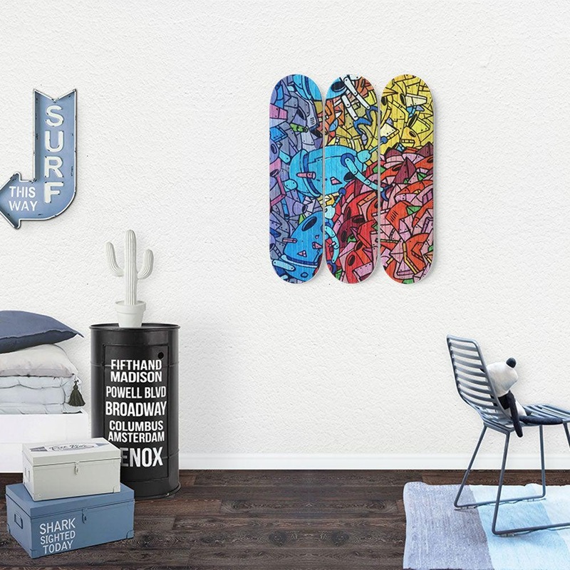 Funny Robot Skateboard Wall Art