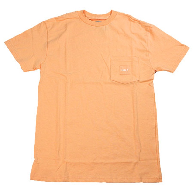 HUF Box logo Pocket T Shirt Peach Medium