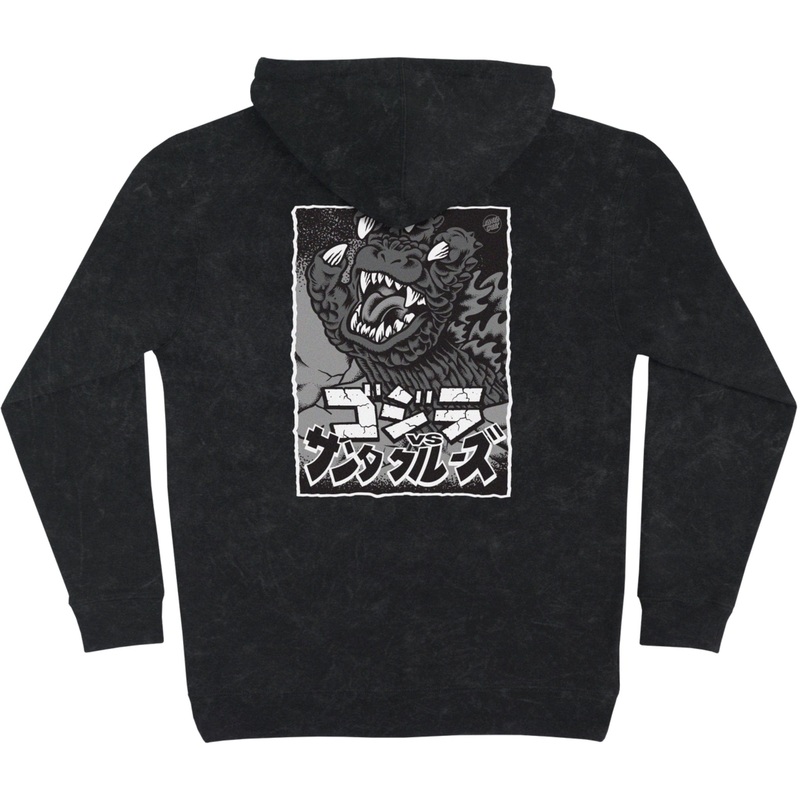 SANTA CRUZ X GODZILLA HAND HOODED SWEATSHIRT Black Wash M
