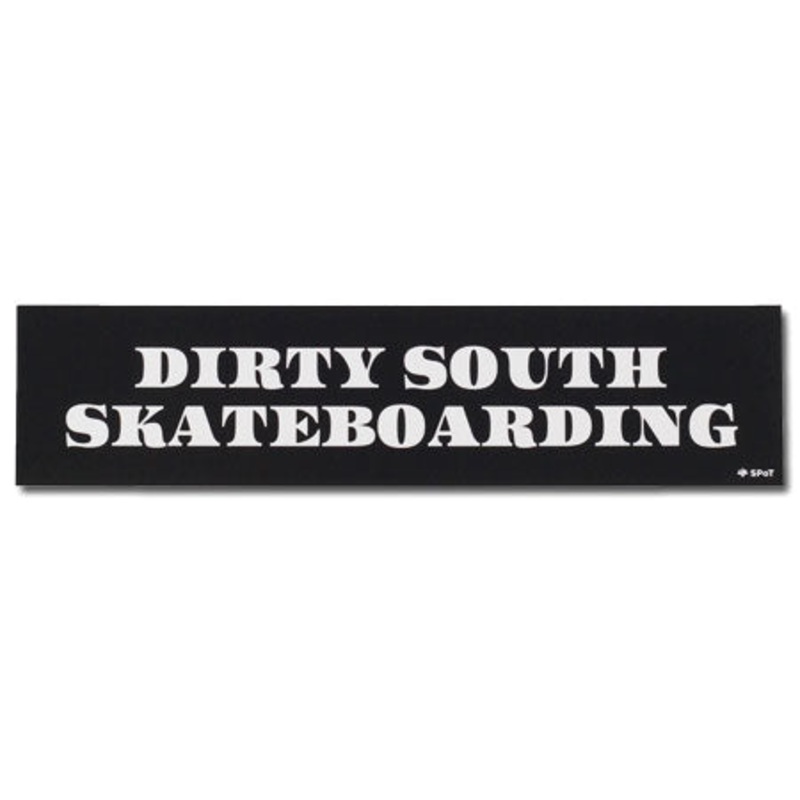 Skatepark of Tampa Dirty South Skateboarding Sticker Black 8″ x 2″