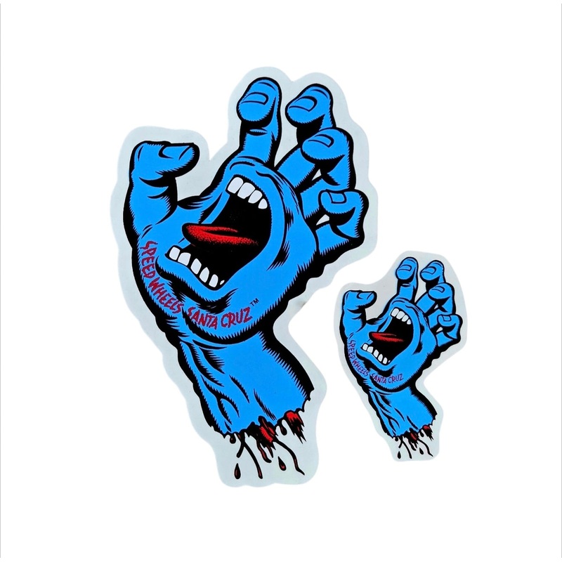 Vintage 80s Santa Cruz Screaming Hand STICKER (Set of 2) – CLEAR BACK
