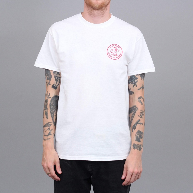 Blast Skates Round Logo T-Shirt White / Red Small