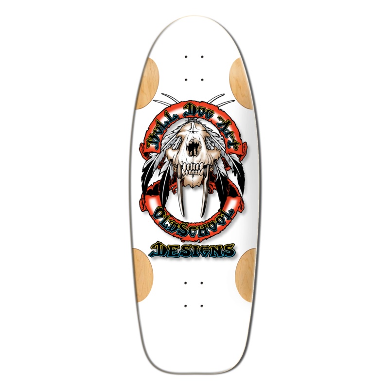 BullDog Designs “Sabertooth” 11.875″ White Formica Skateboard Deck
