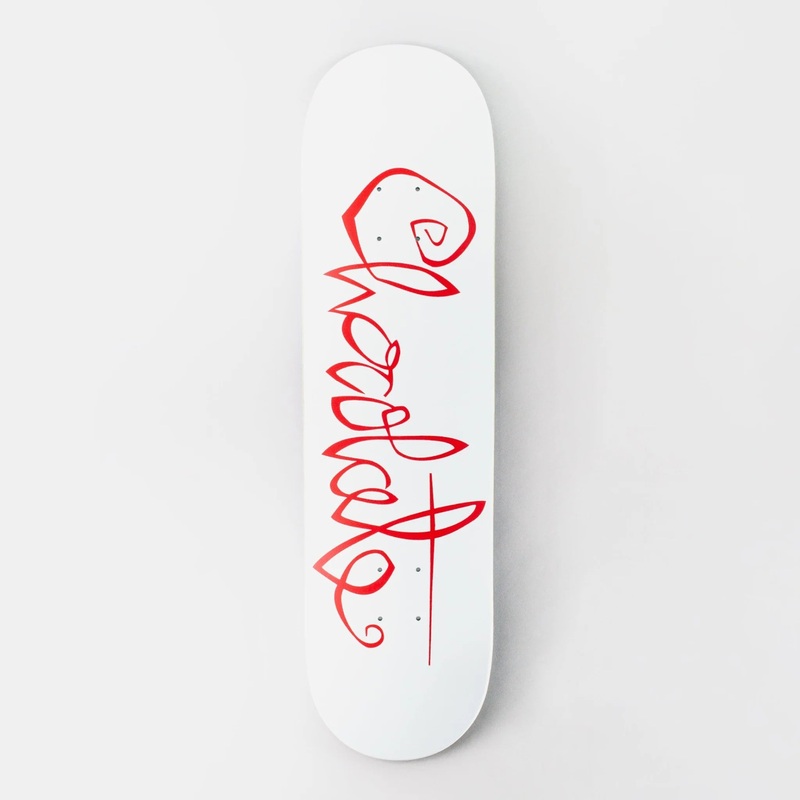 Chocolate 8.25″ OG Script Jordan Trahan Deck – White 8.25″