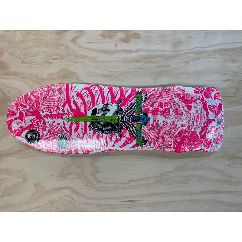 GeeGah Skull & Sword Skateboard Deck Hot Pink – 9.75 x 30
