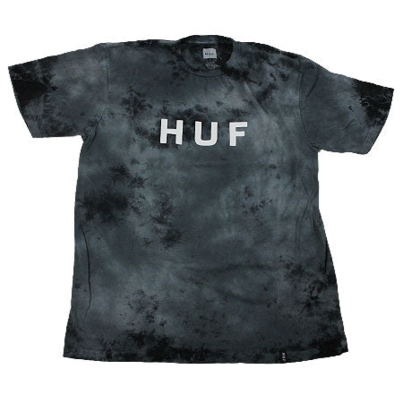 HUF OG Logo Tie Dye T Shirt Black Medium