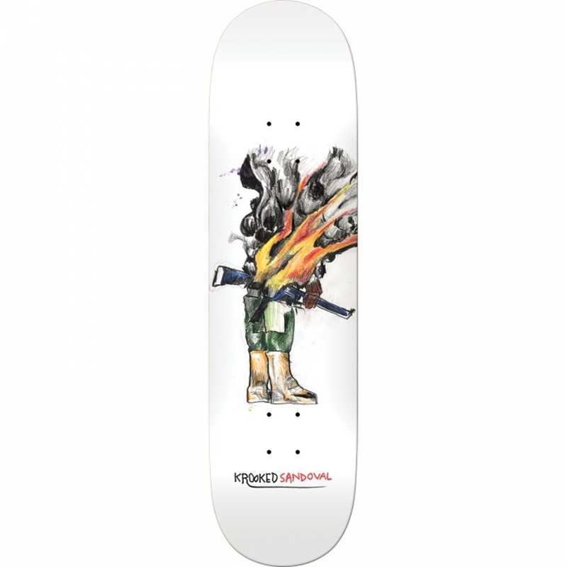 Krooked Sandoval At Ease 8.5″ White Skateboard Deck