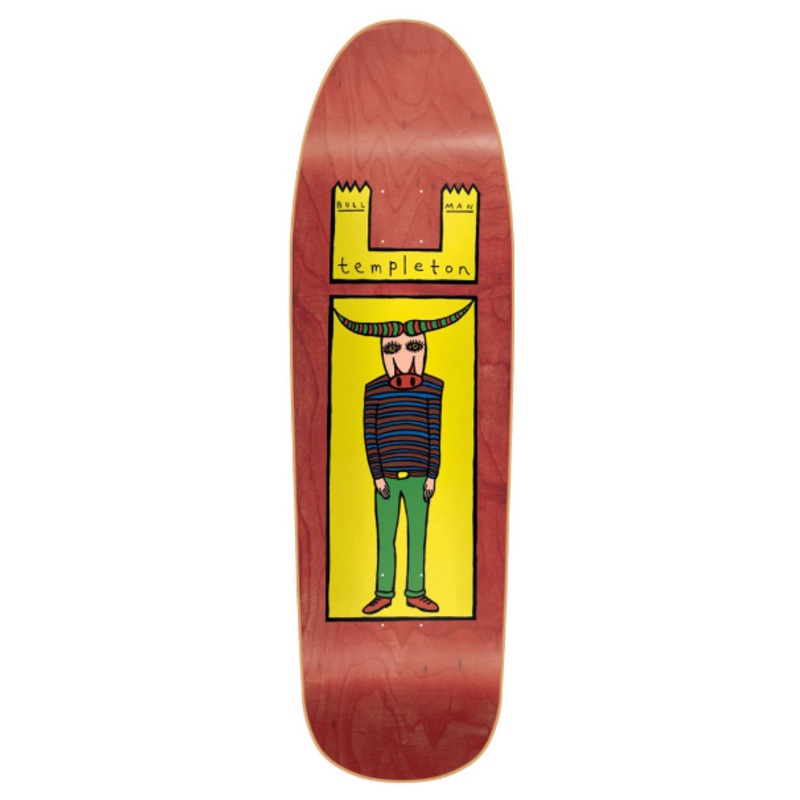 New Deal Templeton Bull Man Old School Reissue Deck Red 9.35 in 9.35 in