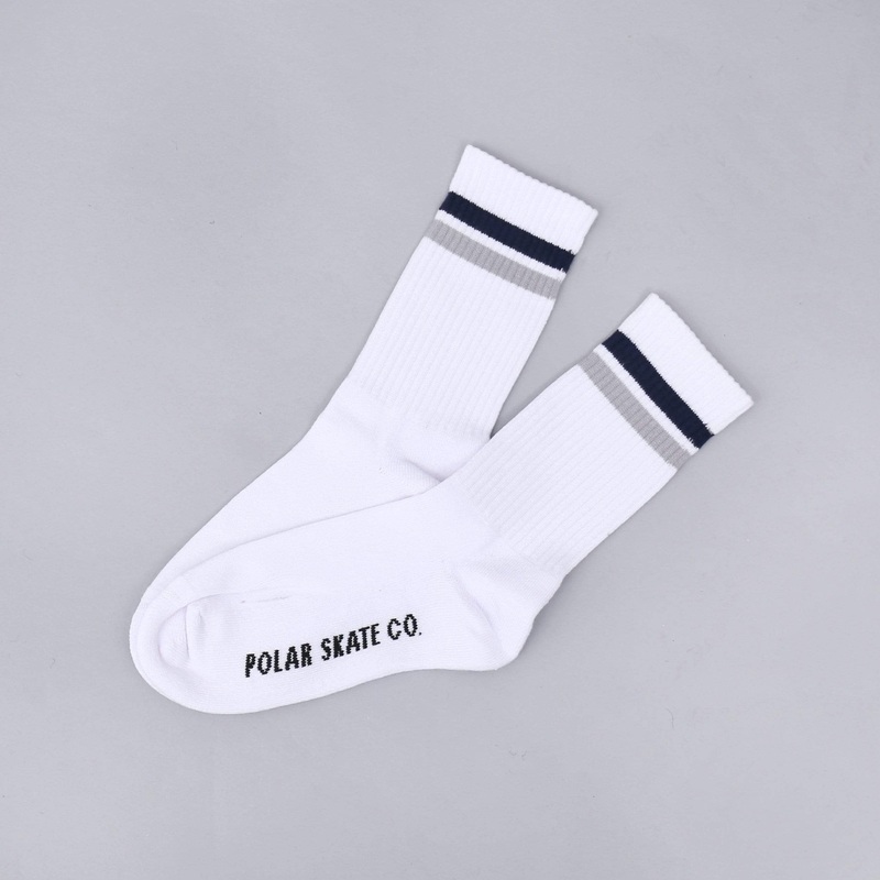 Polar Stripe Socks White / Navy / Grey Small/Medium