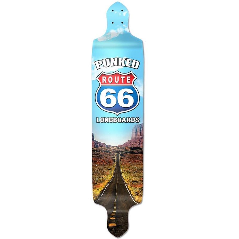 Punked Drop Down Longboard Deck – Route 66 Series – The Run Deck