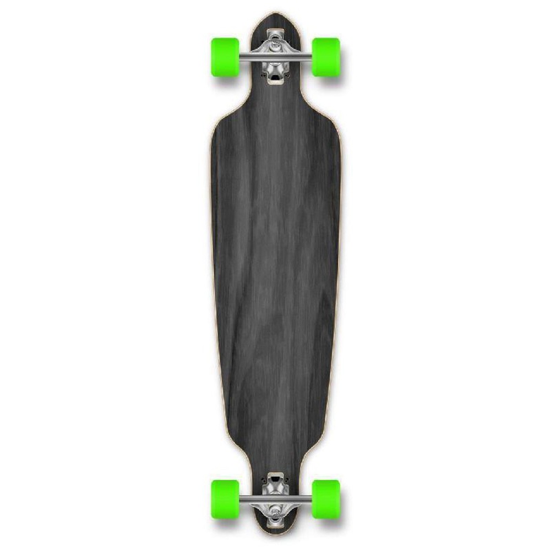 Punked Stained Black 41″ Drop Through Blank Longboard Complete