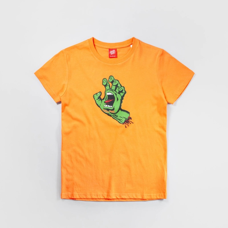 Santa Cruz Youth OS Screaming Hand T Shirt – Apricot Kids S
