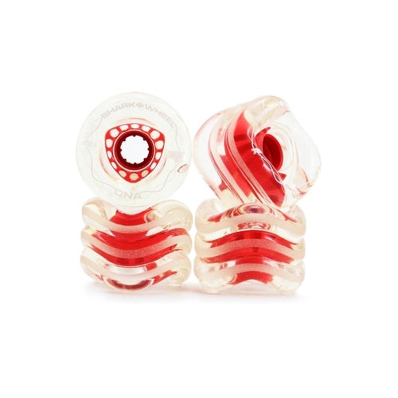 Shark Wheel DNA Clear with Red Hub 72mm 78a Longboard Wheels