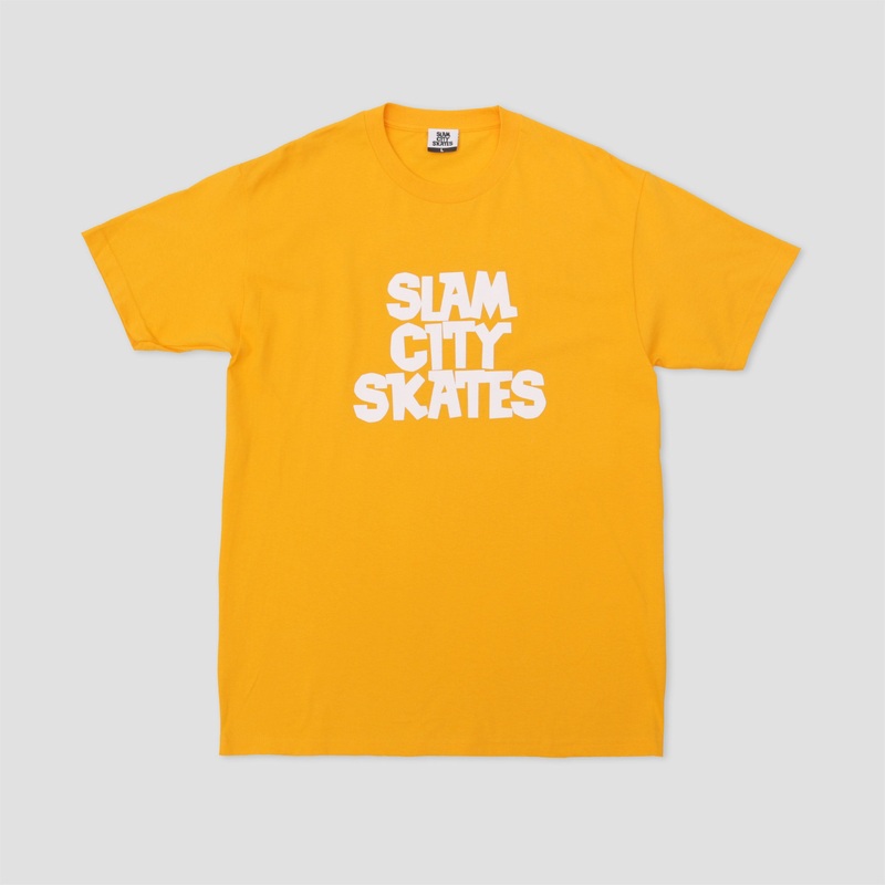 Slam City Skates Classic Logo T-Shirt Gold / White Small