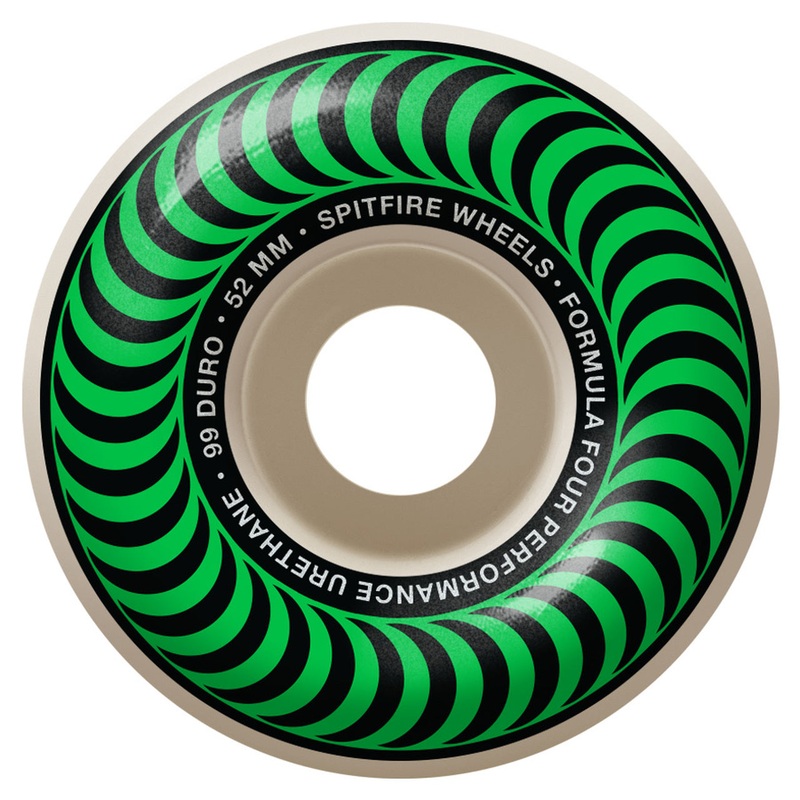 Spitfire F4 Classic Swirl Natural with Green Wheels 52MM 99D 52mm