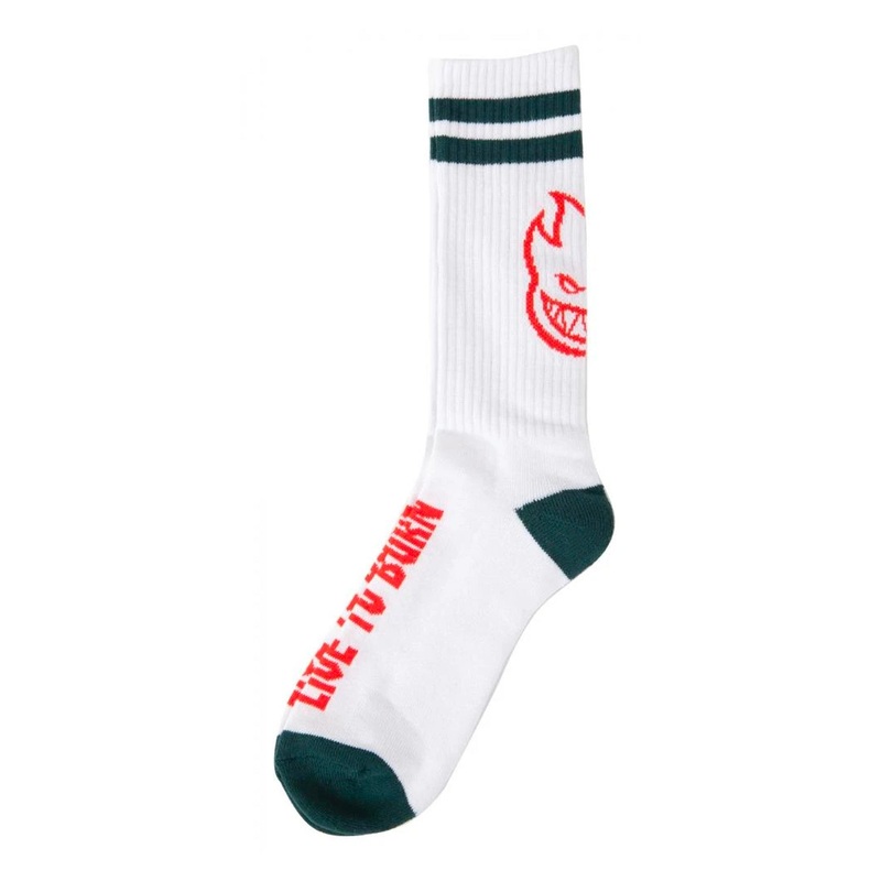 Spitfire Socks Sf Heads Up – White / Deep Teal / Red
