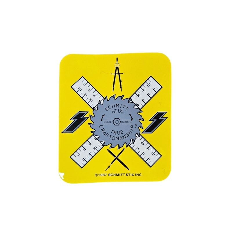 Vintage 80s SCHMITT STIX Rip Saw STICKER – GLOSS YELLOW