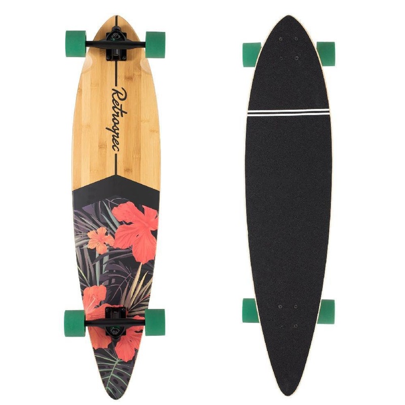 Zed Tropical Flora 41″ Bamboo Pintail Longboard