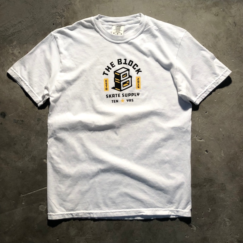 Block – 10 Year Anniversary Roots Logo T-Shirt – White S