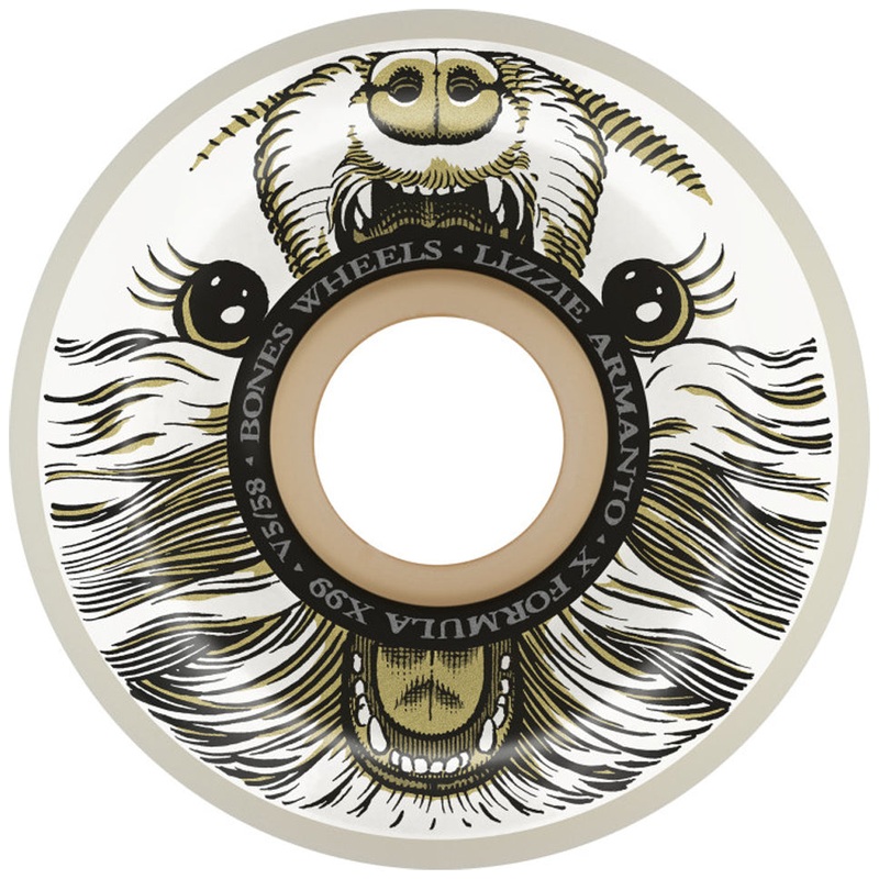 Bones Wheels Lizzie Armanto Alma Mutter X-Formula V5 Sidecut 99a Wheels White 56mm