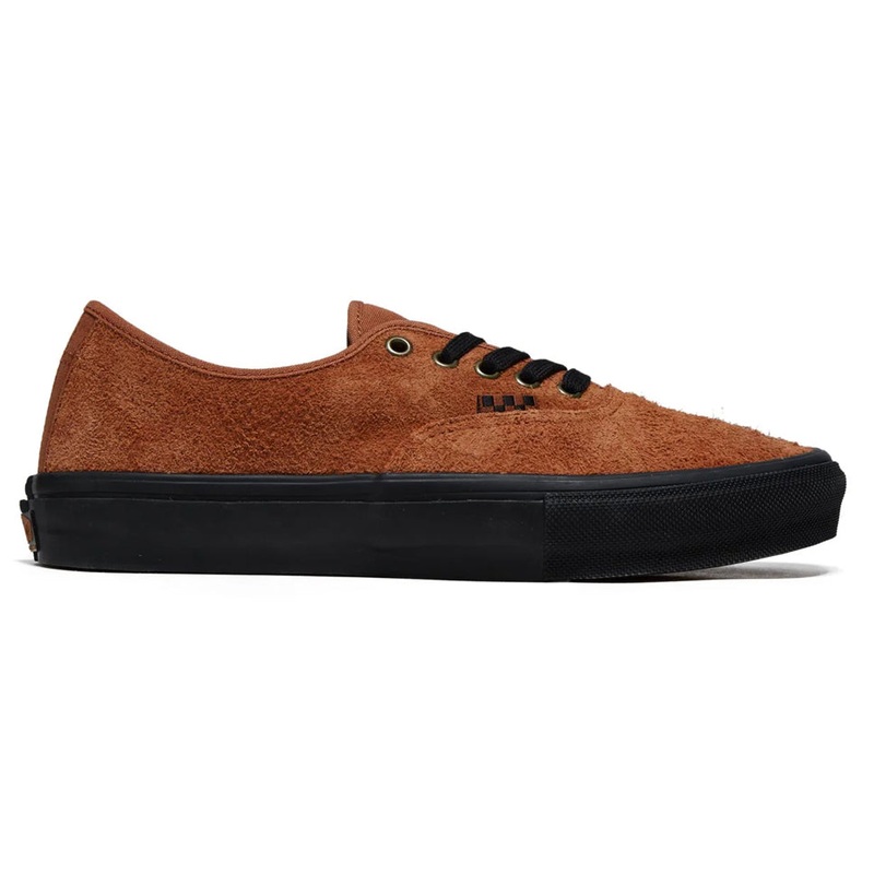 Vans Skate Authentic Hairy Suede Shoes Black/ Rust 8.5
