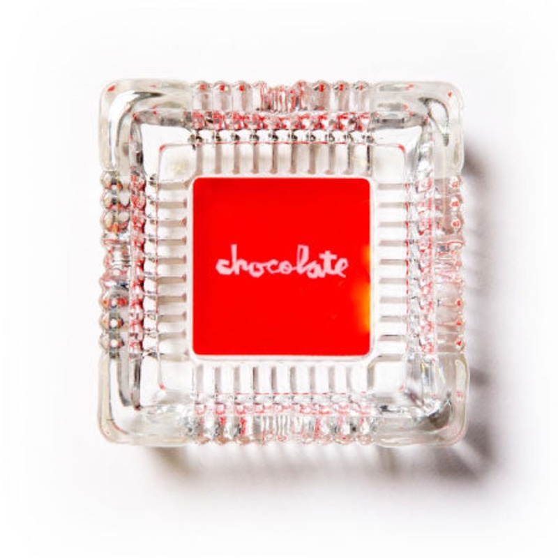 Chocolate Red Square Ashtray Glass One size fits all