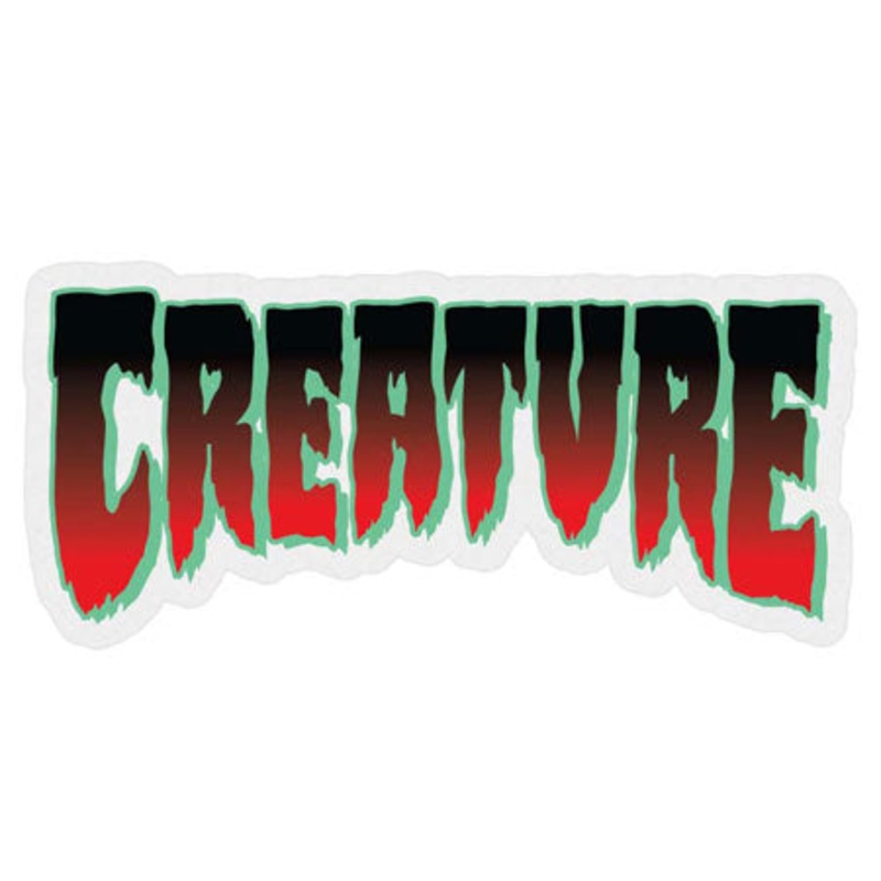 Creature Skateboards Logo Horror Sticker Red 2″ x 4″