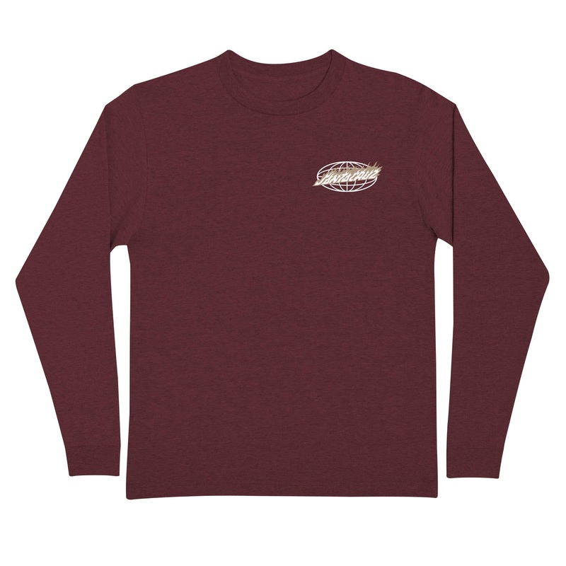 Global Flame Dot Mens Santa Cruz Longsleeve T-Shirt Ath Maroon S