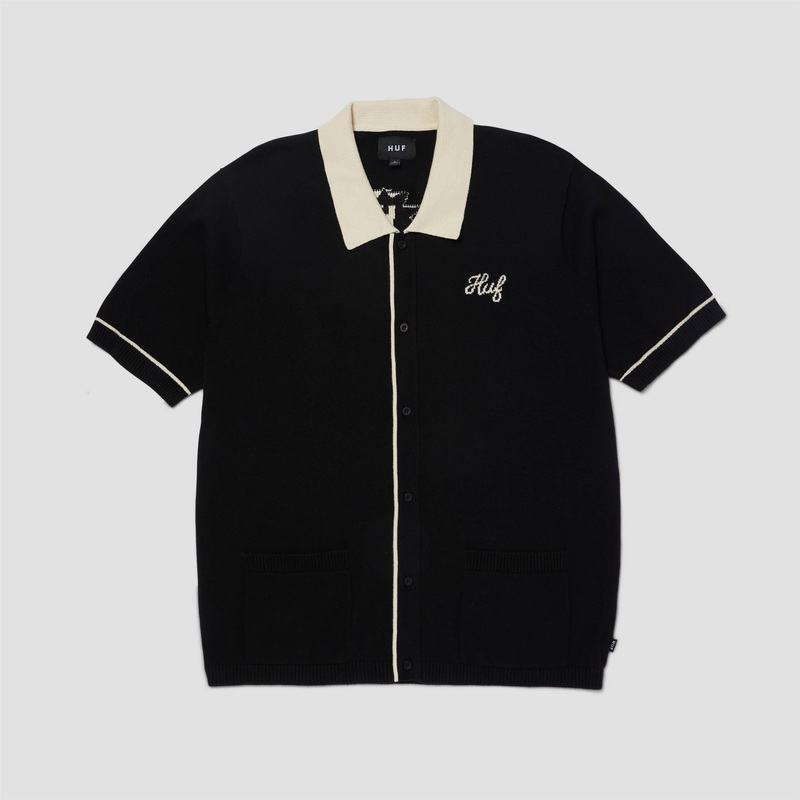 HUF Icarus Shortsleeve Knit Top Black Small