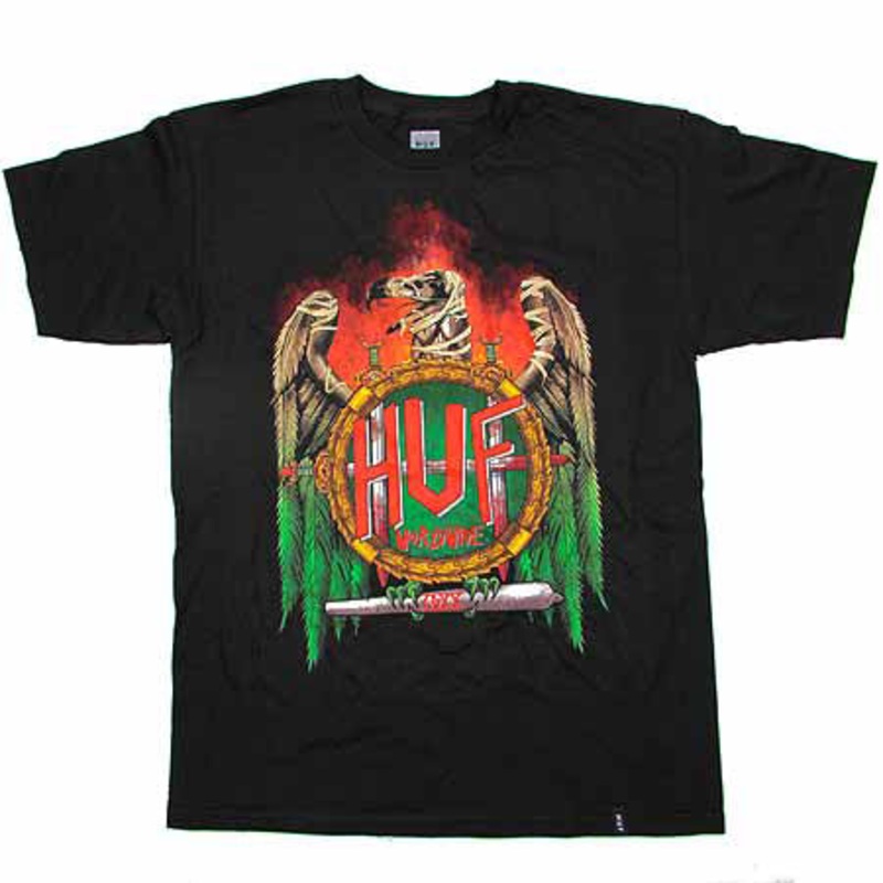 HUF Vulture T Shirt Black Medium