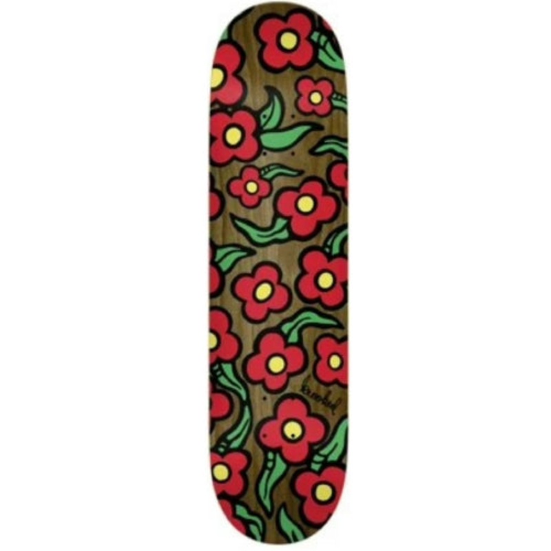 Krooked Team Wild Style Flowers Skateboard Deck Brown 8.25″ 8.25″