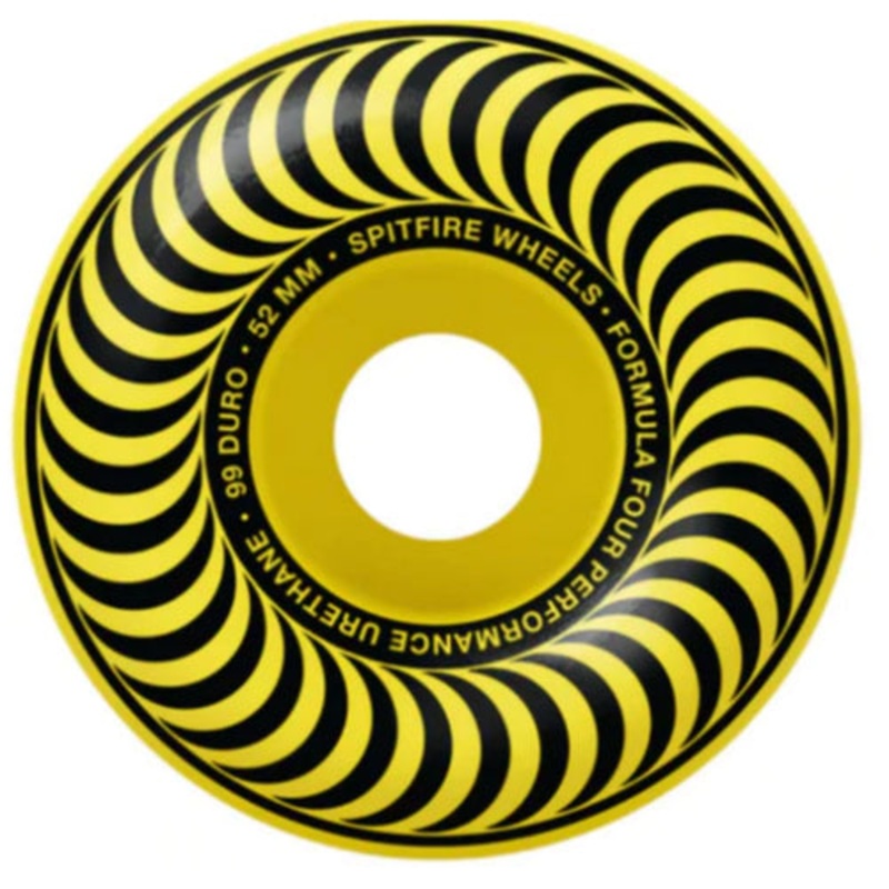Spitfire F4 Chroma Classic Yellow Swirl Wheels 52MM 99D 52mm