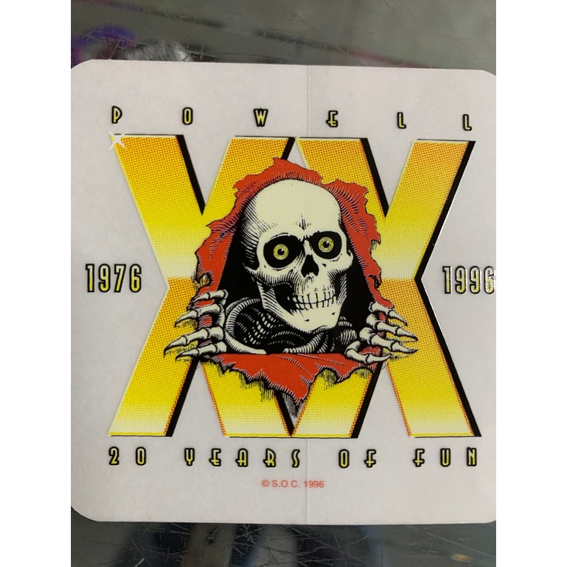 Vintage Powell 20 year anniversary sticker- CLEAR